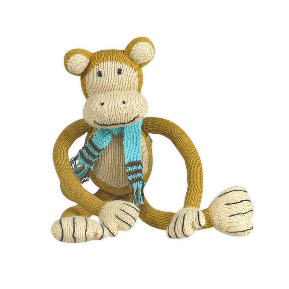 Bio Kuscheltier Affe mit blauem Schal