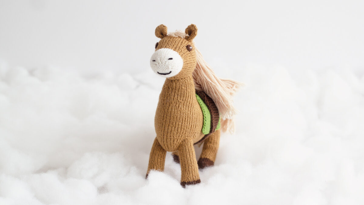 Bio Kuscheltier Pferd aus weicher Biobaumwolle