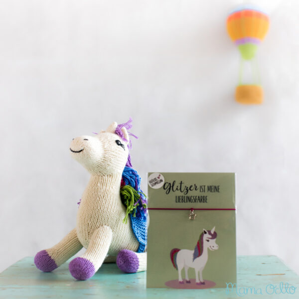Bio Kuscheltier Einhorn (20cm) mit Regenbogen-Mähne | chillnfeel.com