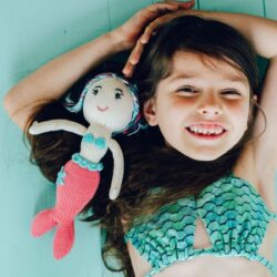 Bio Puppe Meerjungfrau aus Baumwolle Strickpuppe