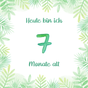 Baby Meilensteinkarte 7 Monate alt