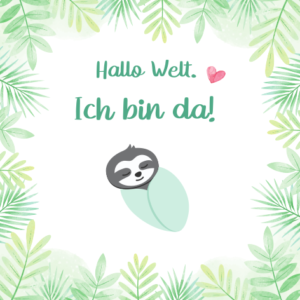 Baby Meilensteinkarte Hallo Welt