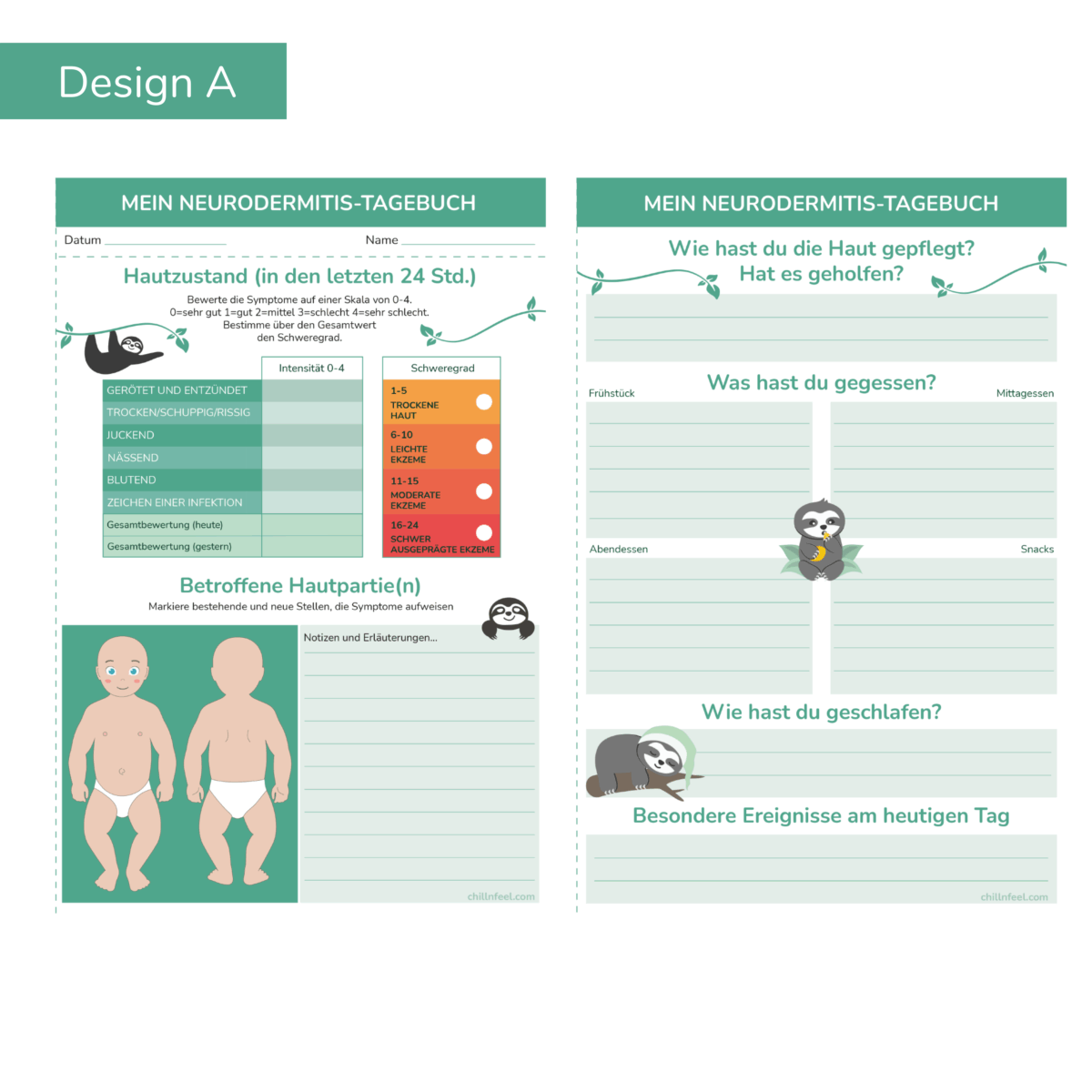 Neurodermitis Tagebuch für Babys A