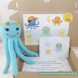 Nachhaltiger Oktopus aus Bio-Baumwolle in Geschenkbox – perfektes Geschenk für Drillinge