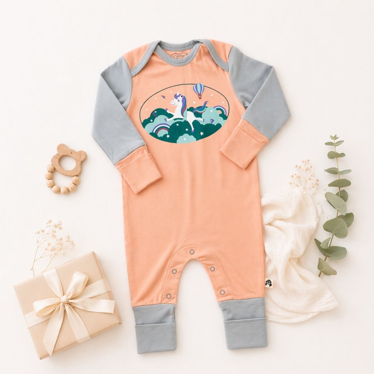 Babystrampler aus Bio-Baumwolle mit Einhornmotiv für Babys und Neugeborene