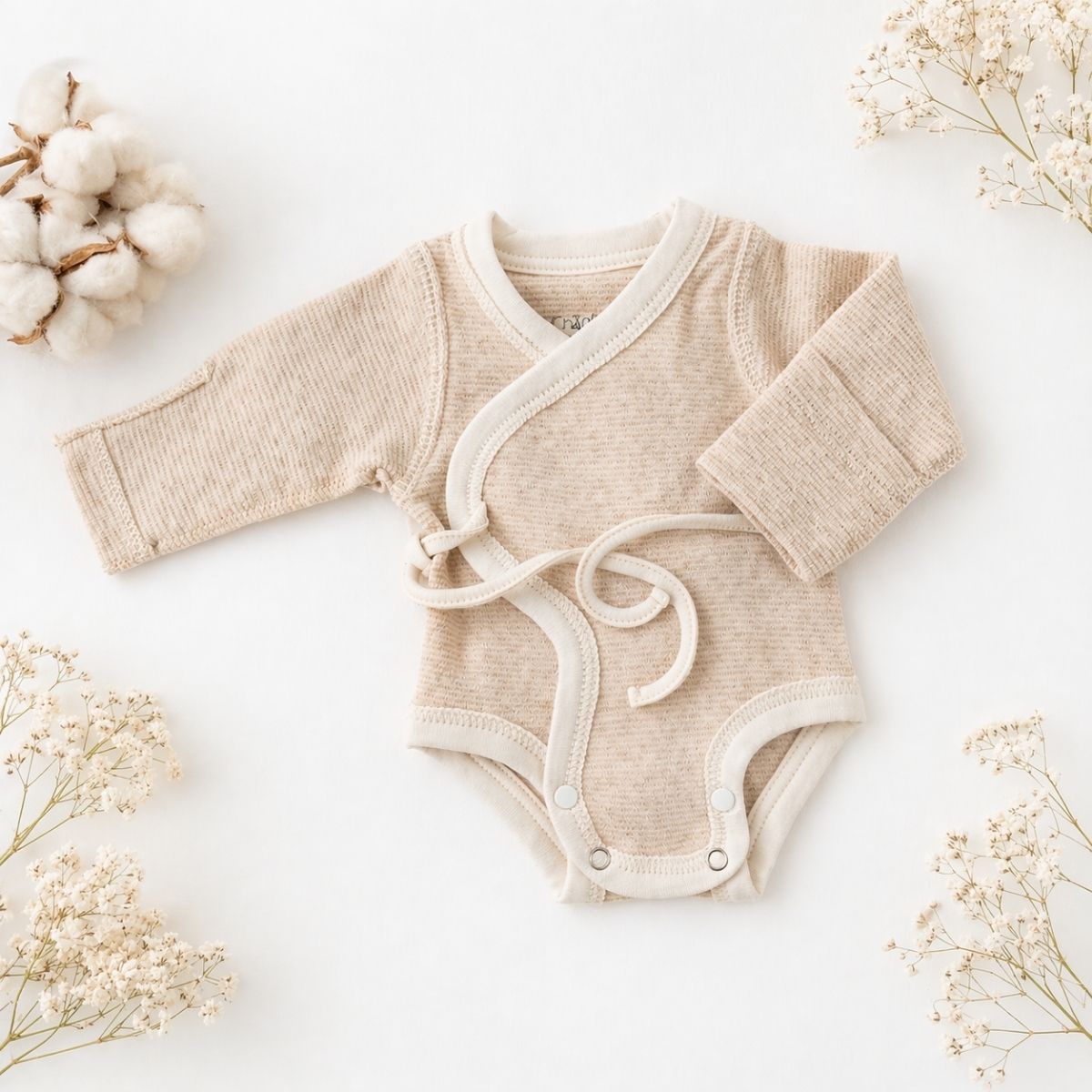 Frühchen Body aus Bio Pima Baumwolle – sanfter Wickelbody für Frühchen und Neugeborene