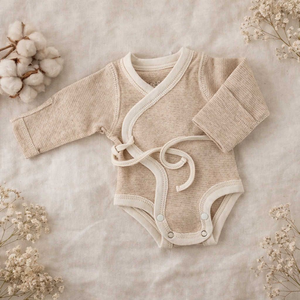 Frühchen Body aus Bio Pima Baumwolle – sanfter Wickelbody für Frühchen und Neugeborene