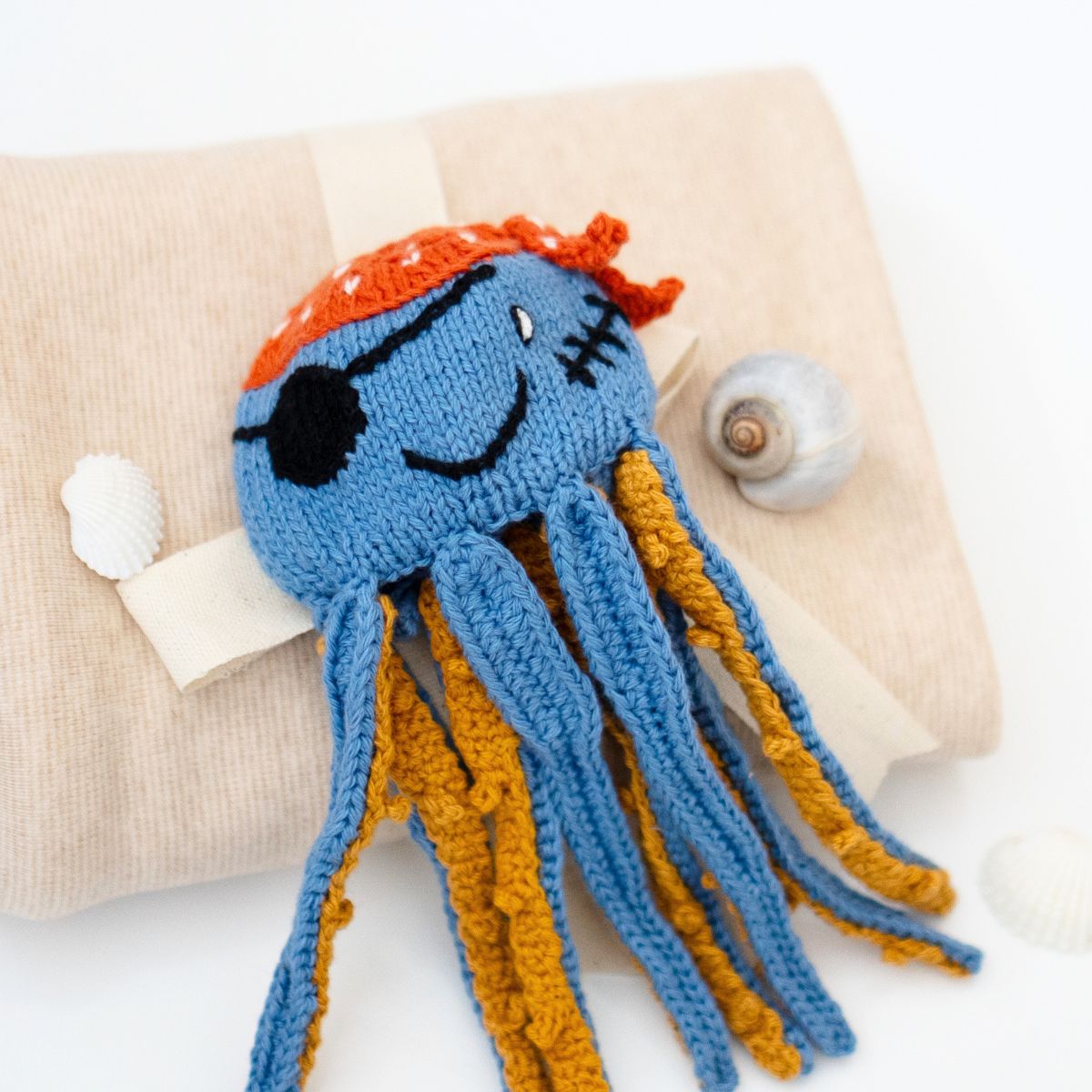 Frühchen Geschenk mit Piraten-Krake aus Bio-Baumwolle und Kuscheldecke
