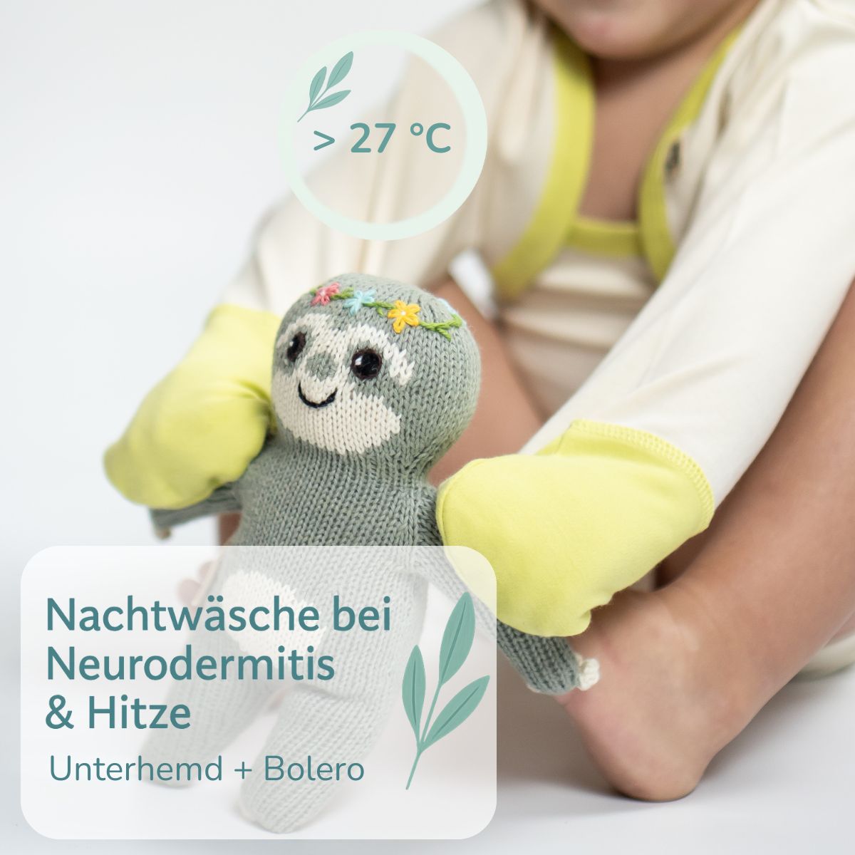 Sommerliche Nachtwäsche bei Neurodermitis: Unterhemd und Bolero für über 27 Grad