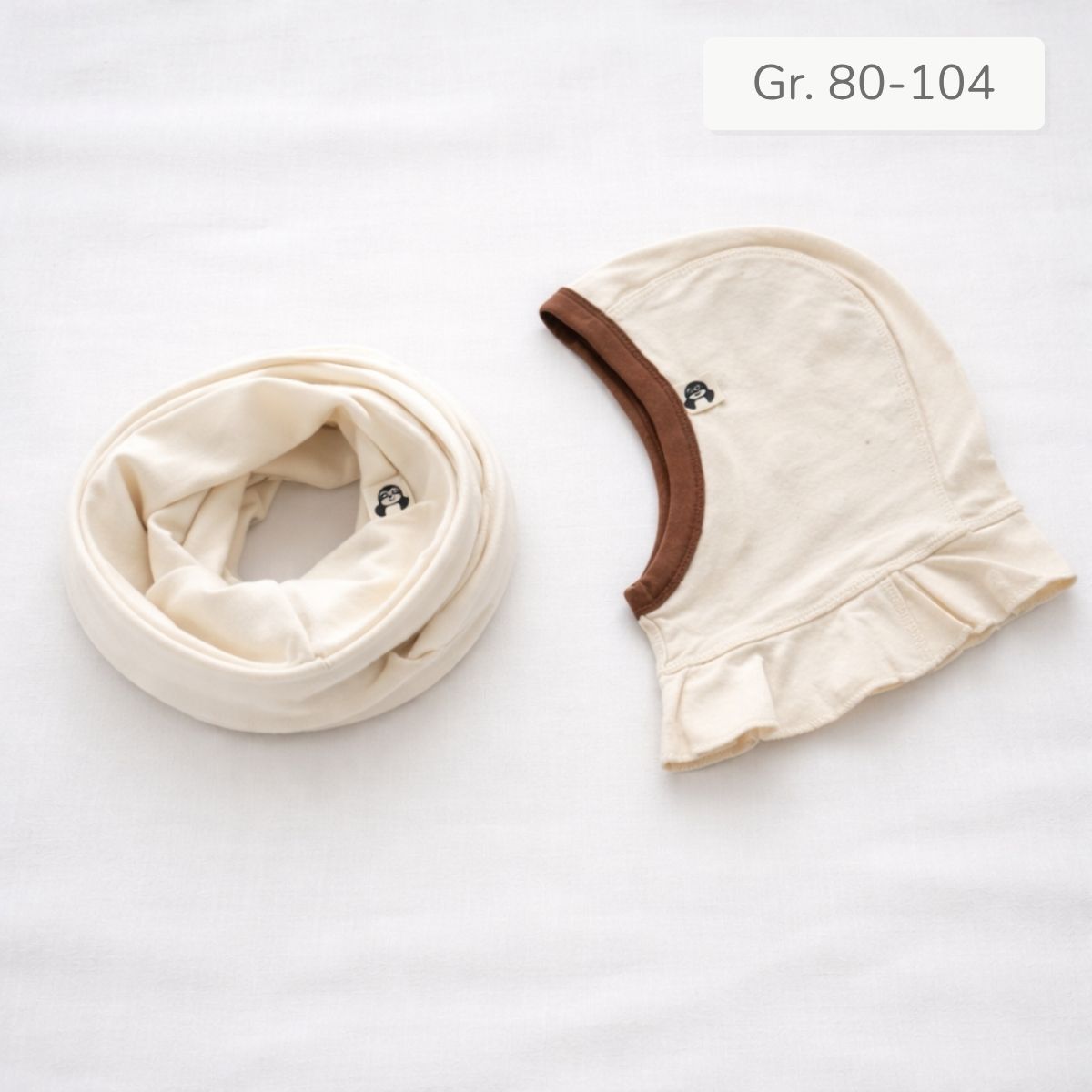 Neurodermitis Mütze Kinder mit Schal aus Bio Pima Baumwolle – sanfter Schutz für empfindliche Haut