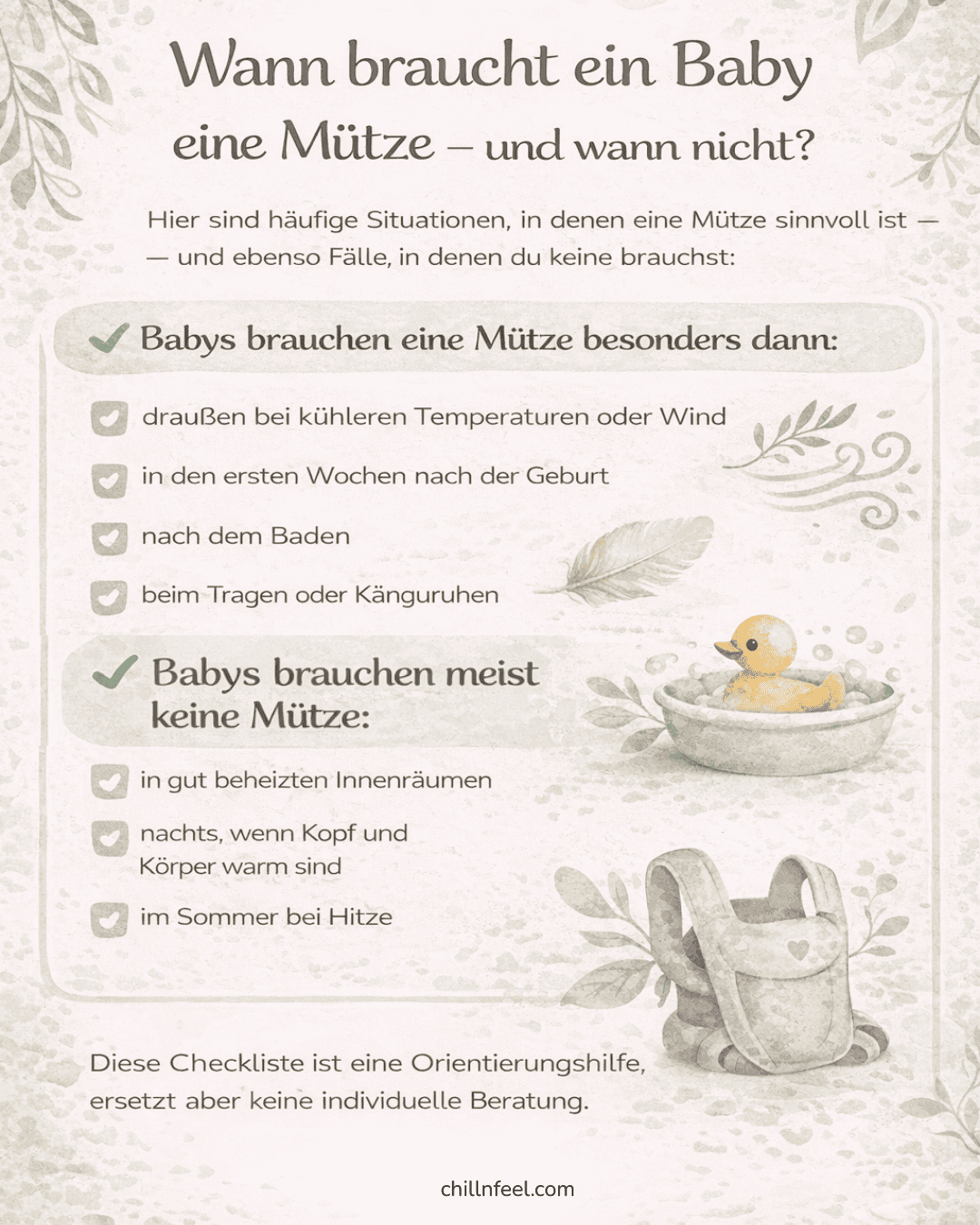 Checkliste: Welche Mütze für Neugeborene sinnvoll ist – wann Babys eine Mütze brauchen und wann nicht