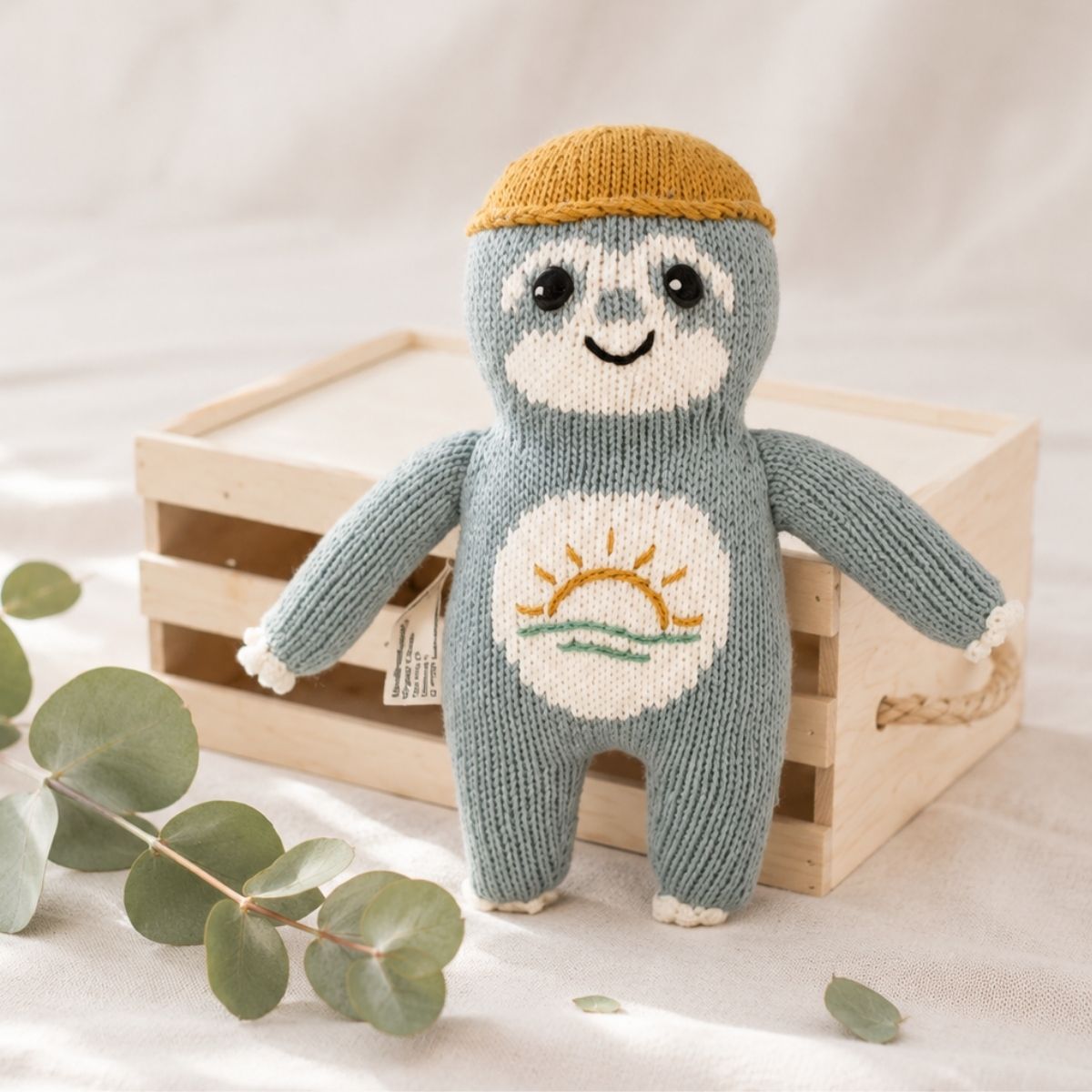 Baby Faultier Kuscheltier aus Bio Baumwolle