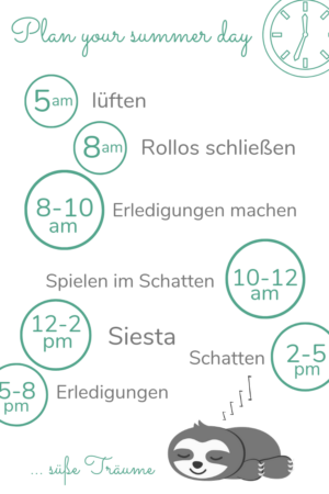 Entspannter Babyschlaf im Sommer_Zeitplan_Infografik_Faultier_ChillnFeel